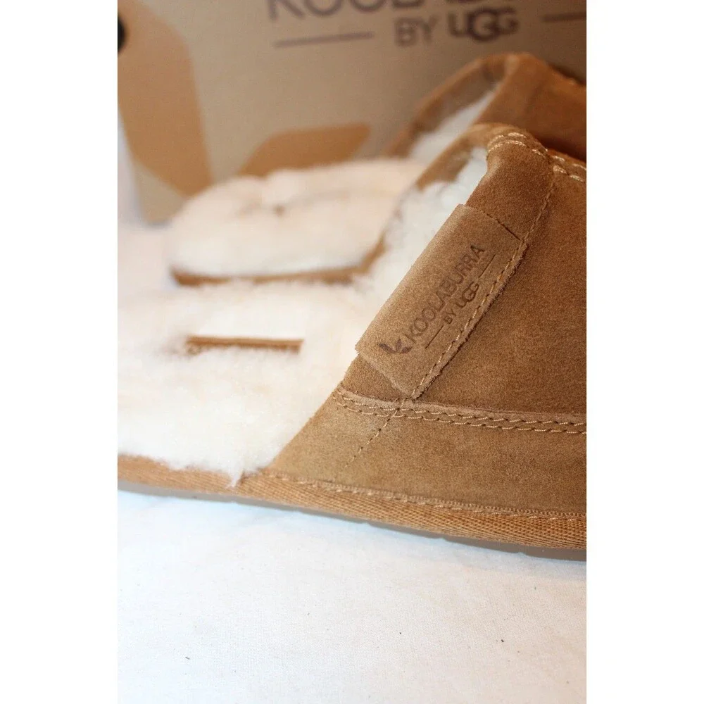 NIB UGG‎ Koolaburra Men's Clog Suede Shearling Slippers Chestnut Brown 8